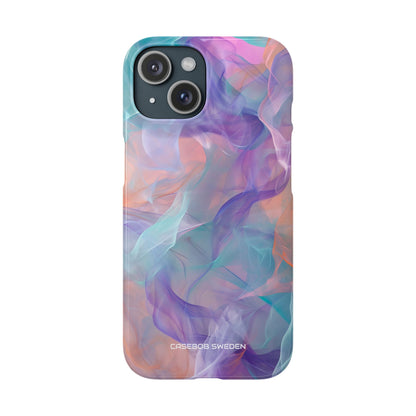 Dreamy Teal Flow - Slim iPhone 15 Phone Case