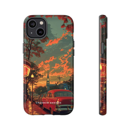 Mid-Century Nostalgia Streetscape iPhone 14 - Tough Phone Case