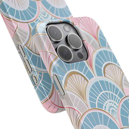 Art Deco Pastel Fan Pattern - Slim iPhone 15 Phone Case