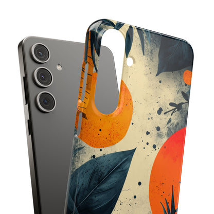 Tropical Blue Leaves - Slim Samsung S24 Phone Case