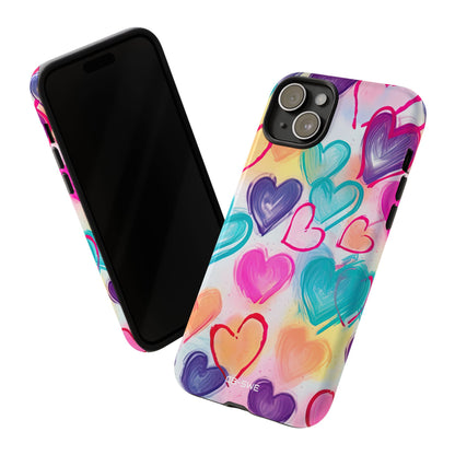 Hearts Dance Playfully - iPhone Case