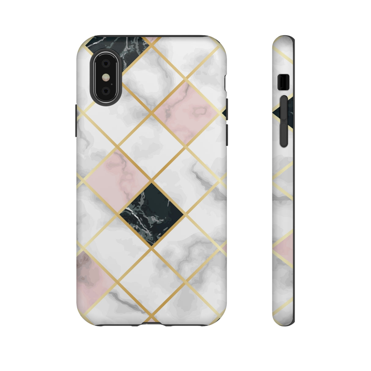 Pink Marble Geometric iPhone Case (Protective) iPhone XS Matte Phone Case