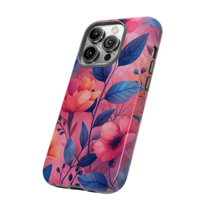 Herringbone Blossom Harmony - Protective Phone Case