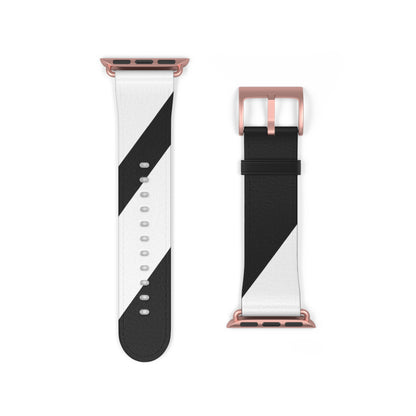 Diagonal Stripes BlackWhite - Watch Band