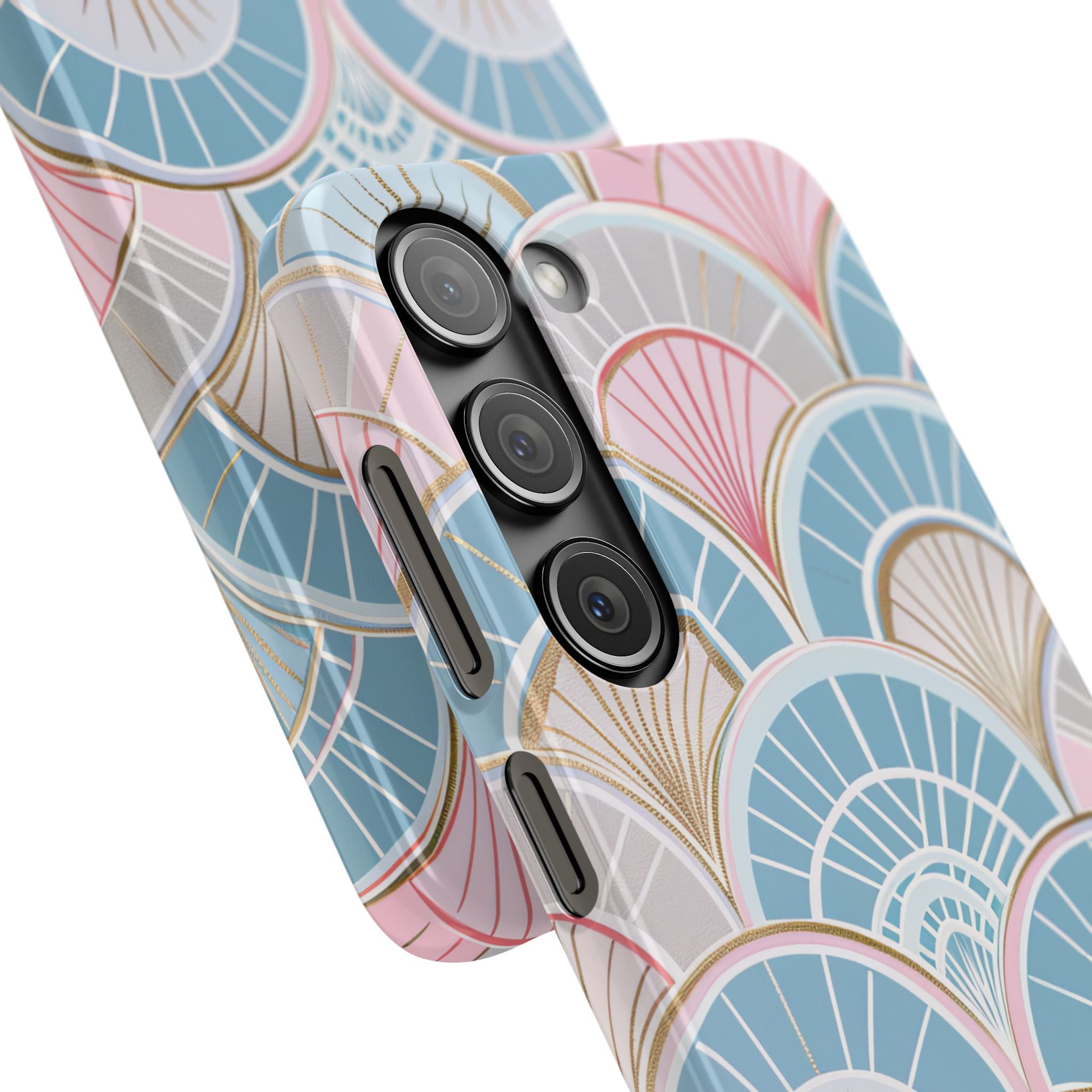 Art Deco Pastel Fan Pattern - Slim Samsung S23 Phone Case