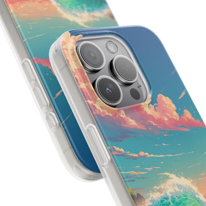 Turquoise Curl iPhone 15 Pro Case - Soft