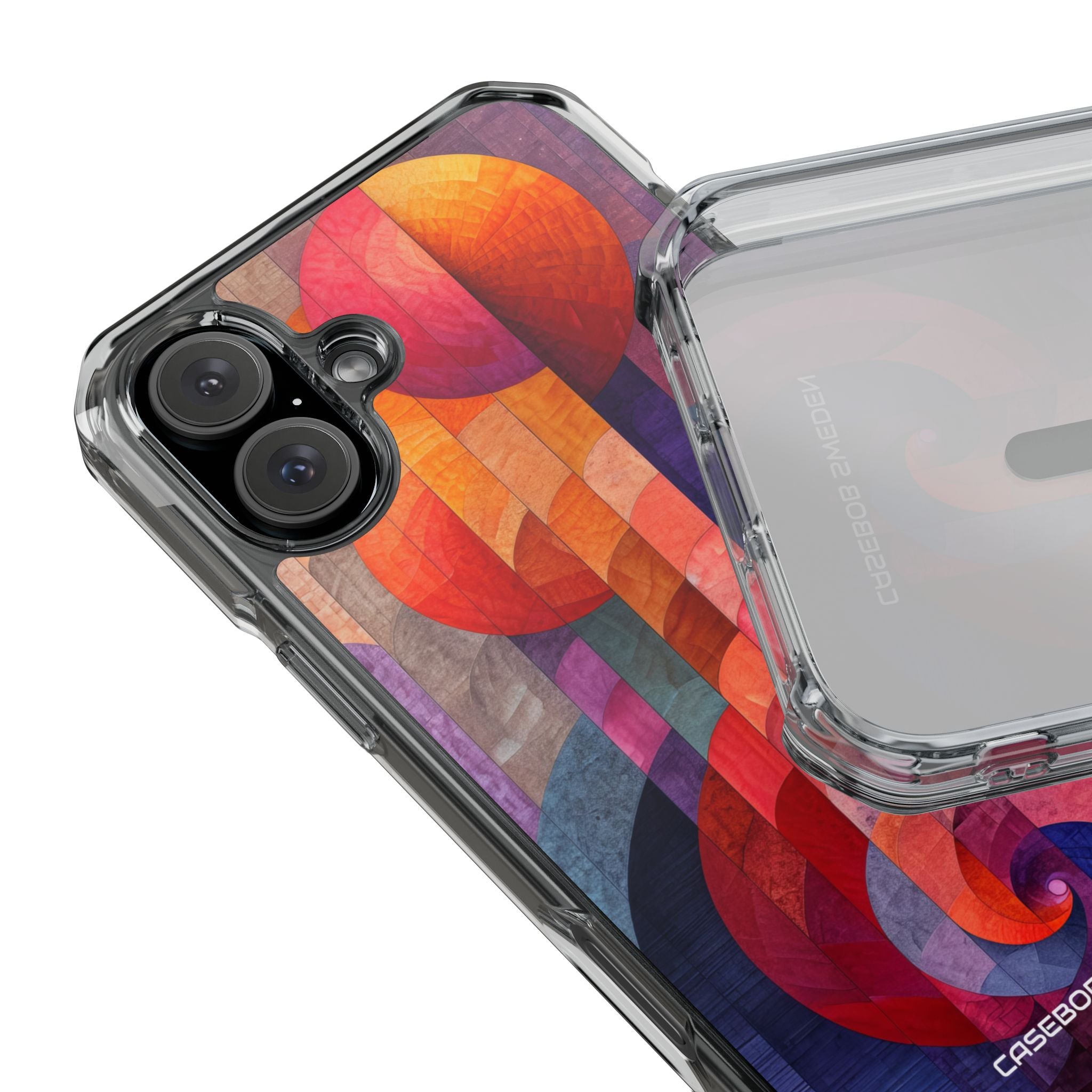 Purple Orange Abstract - Clear Impact iPhone 16 Phone Case