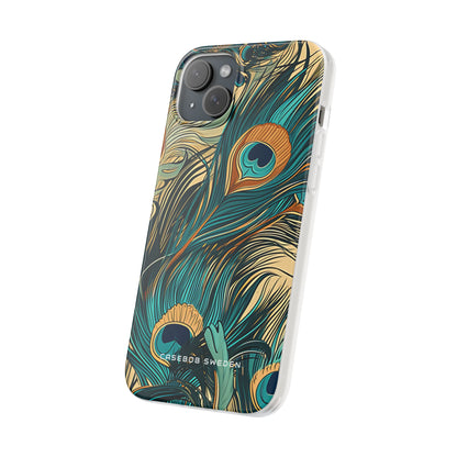 Jugendstil Pfau Eleganz iPhone 15 - Flexi Handyhülle