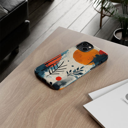 Orange Blue Splash - Tough iPhone 14 Phone Case