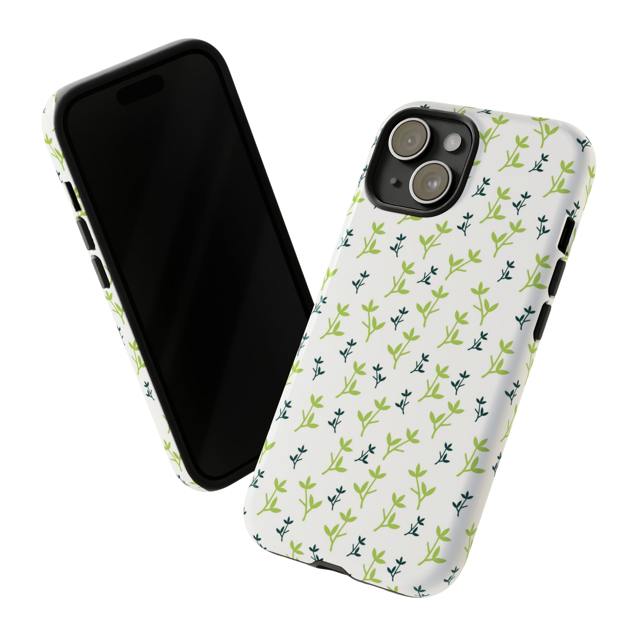 White Flower Pattern - Protective Phone Case