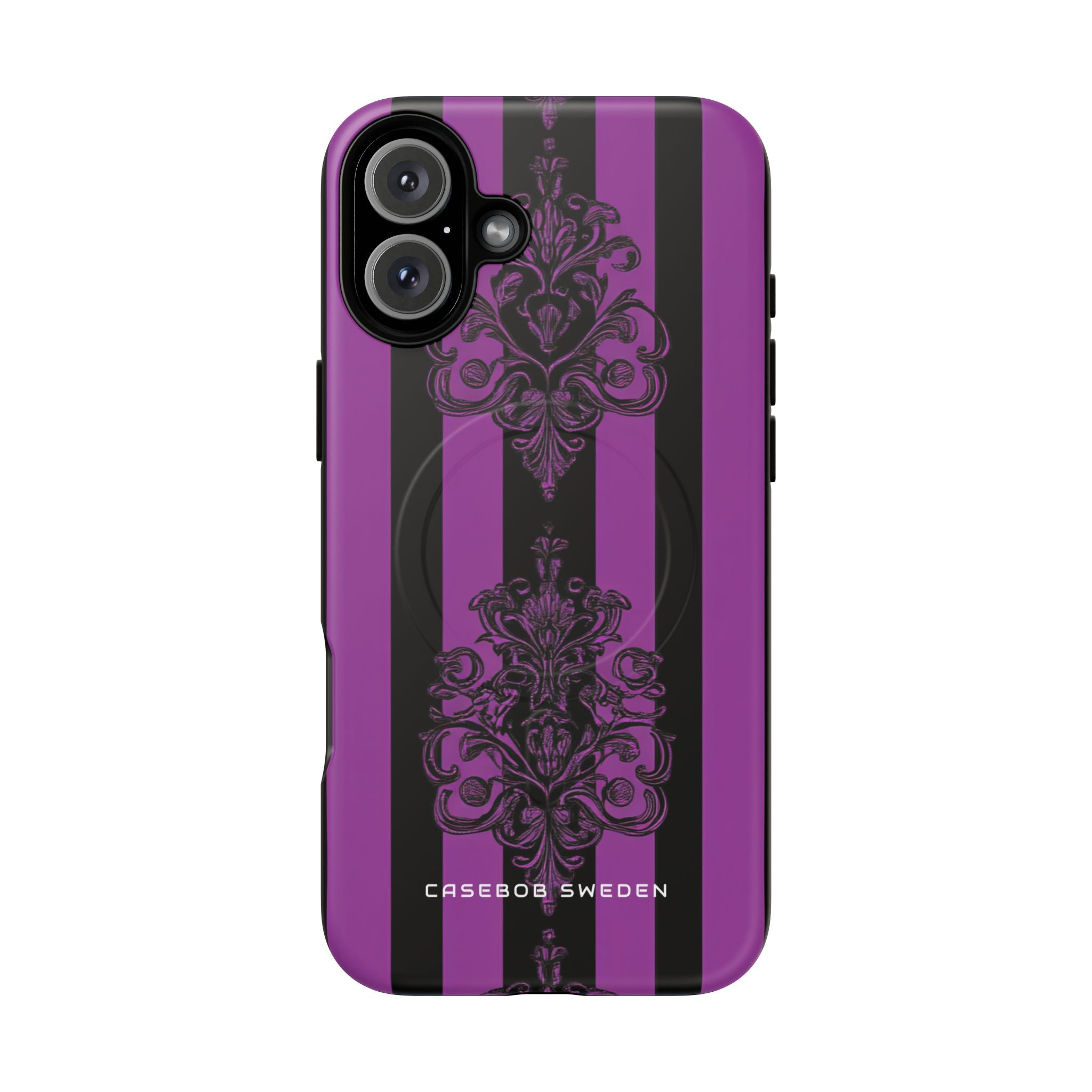 Gothic Elegance with Vertical Stripes and Ornamental Motifs iPhone 16  Tough+ Phone Case