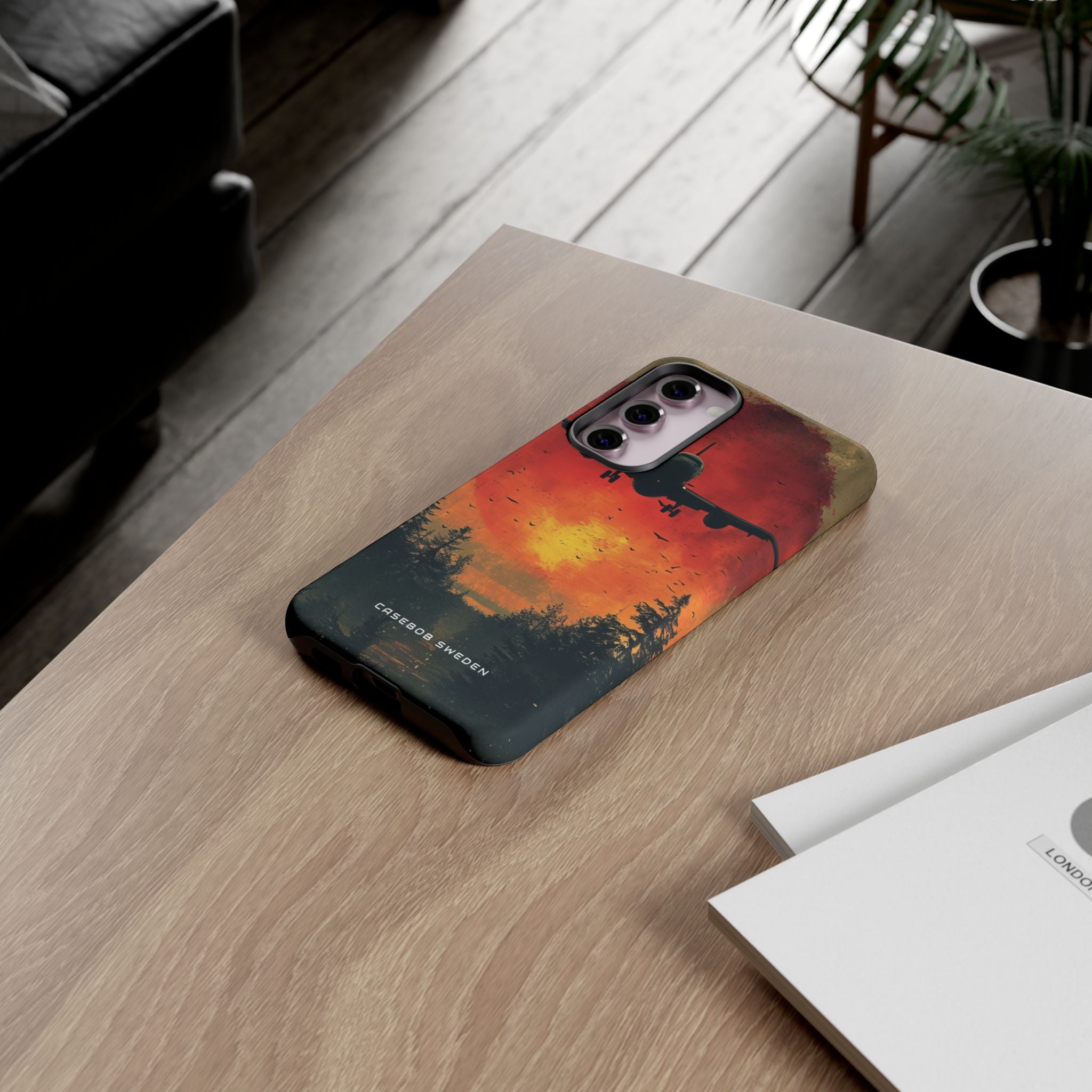 Vintage Sunset Airplane Silhouette Samsung S23 - Tough Phone Case