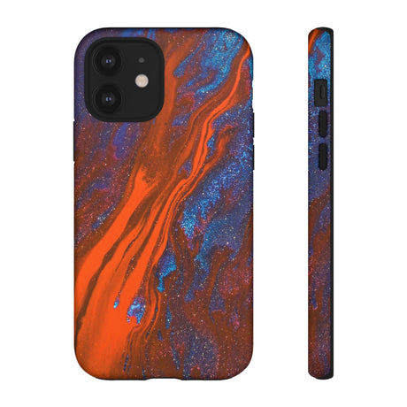 Orange Spikes Ink Art iPhone Case (Protective) iPhone 12 Matte Phone Case