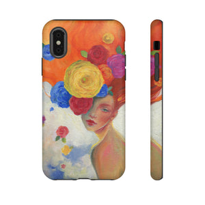 Oil Painting - Woman and Flowers - Protective Phone Case