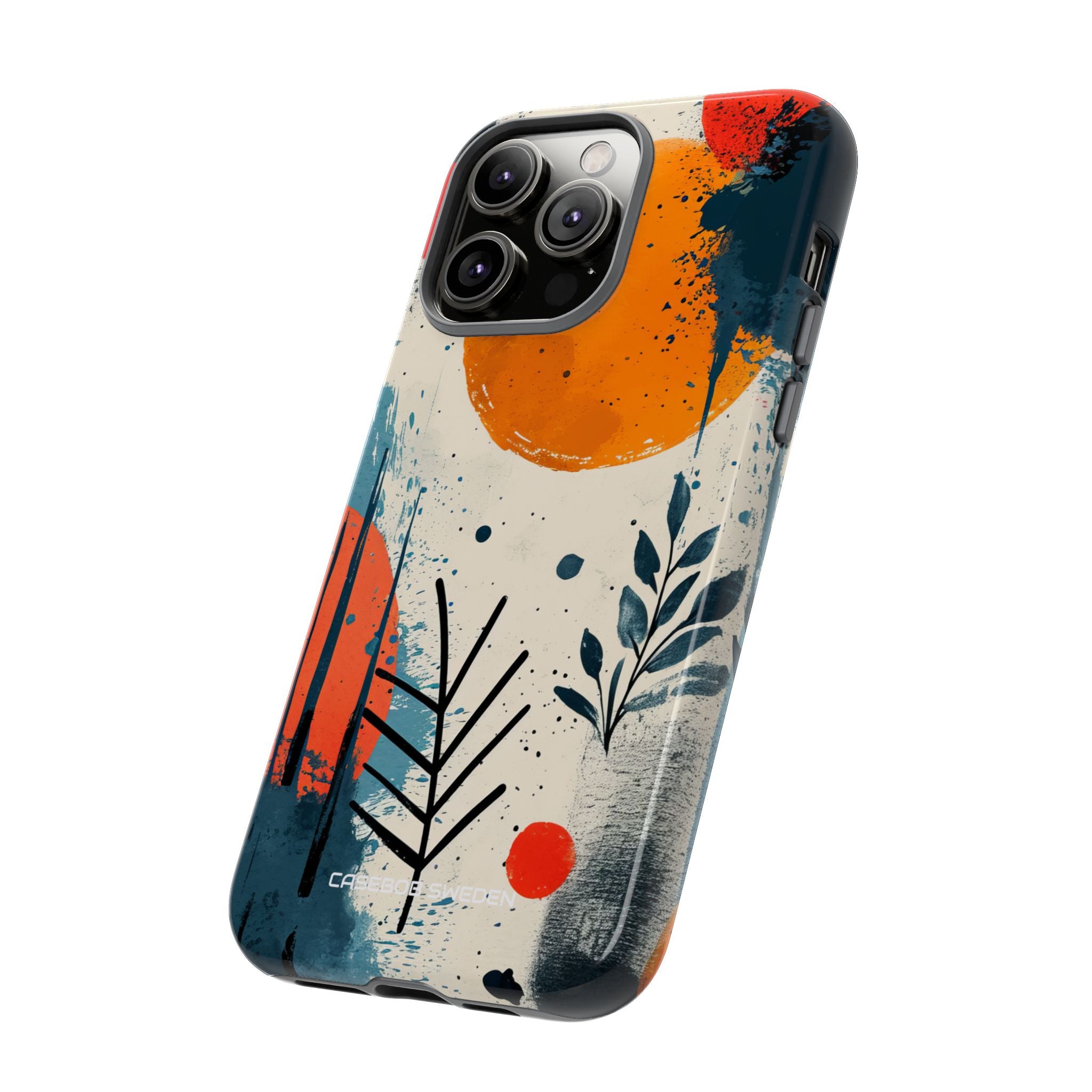 Orange Blue Splash - Tough iPhone 14 Phone Case