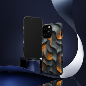 Grey Fire Orange Geometry - Protective Phone Case