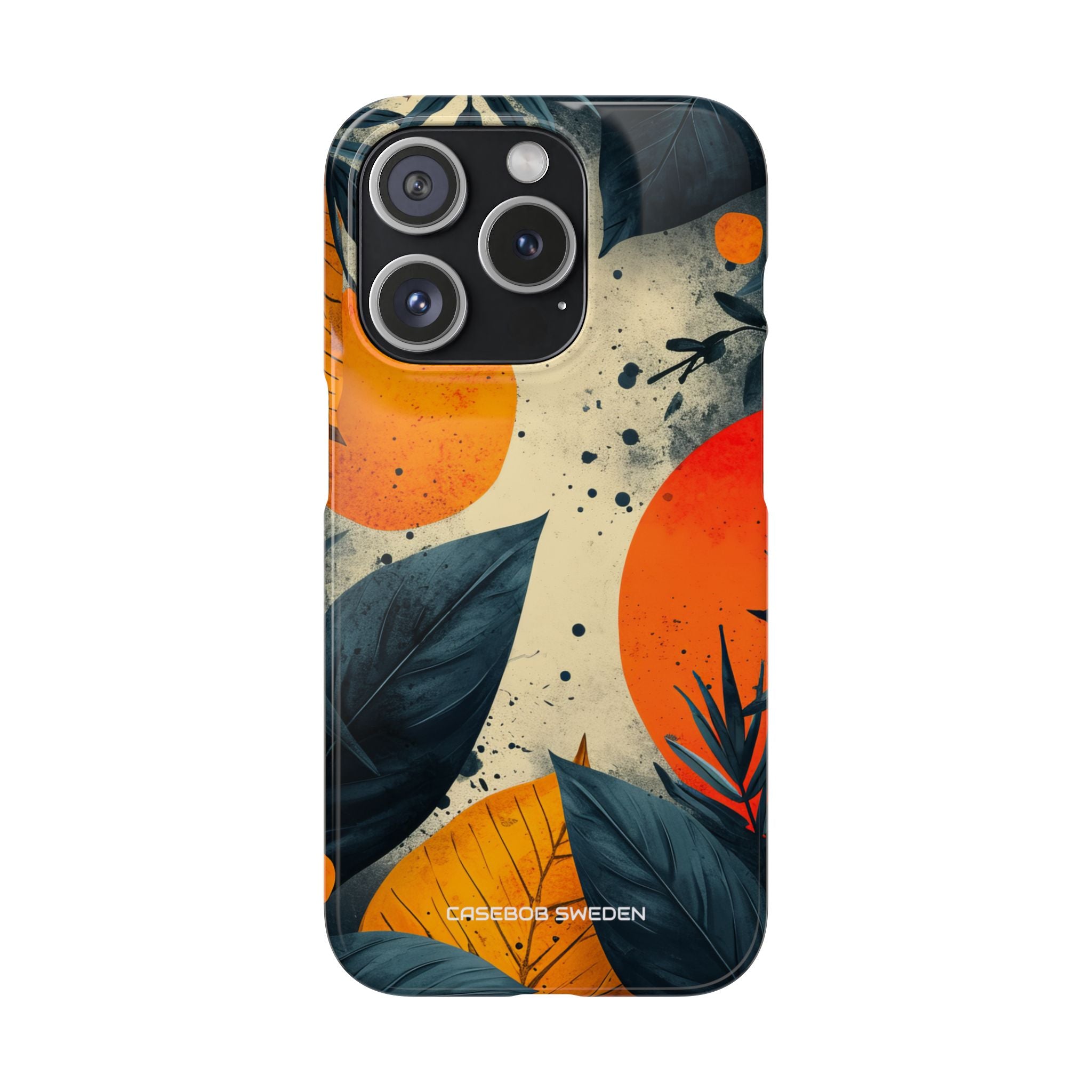 Tropical Blue Leaves - Slim iPhone 15 Phone Case