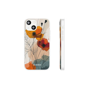 Fiery Floral Abstraction | Flexible Phone Case for iPhone