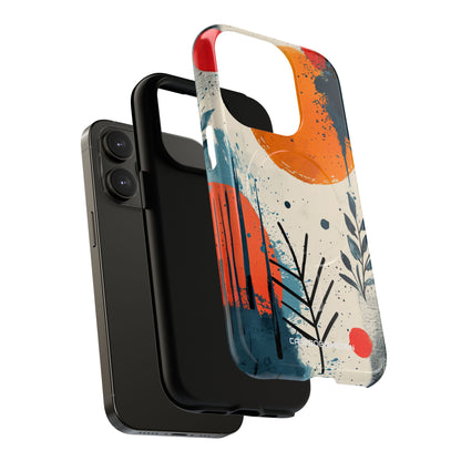 Orange Blue Splash - Tough + MagSafe® iPhone 14 Phone Case