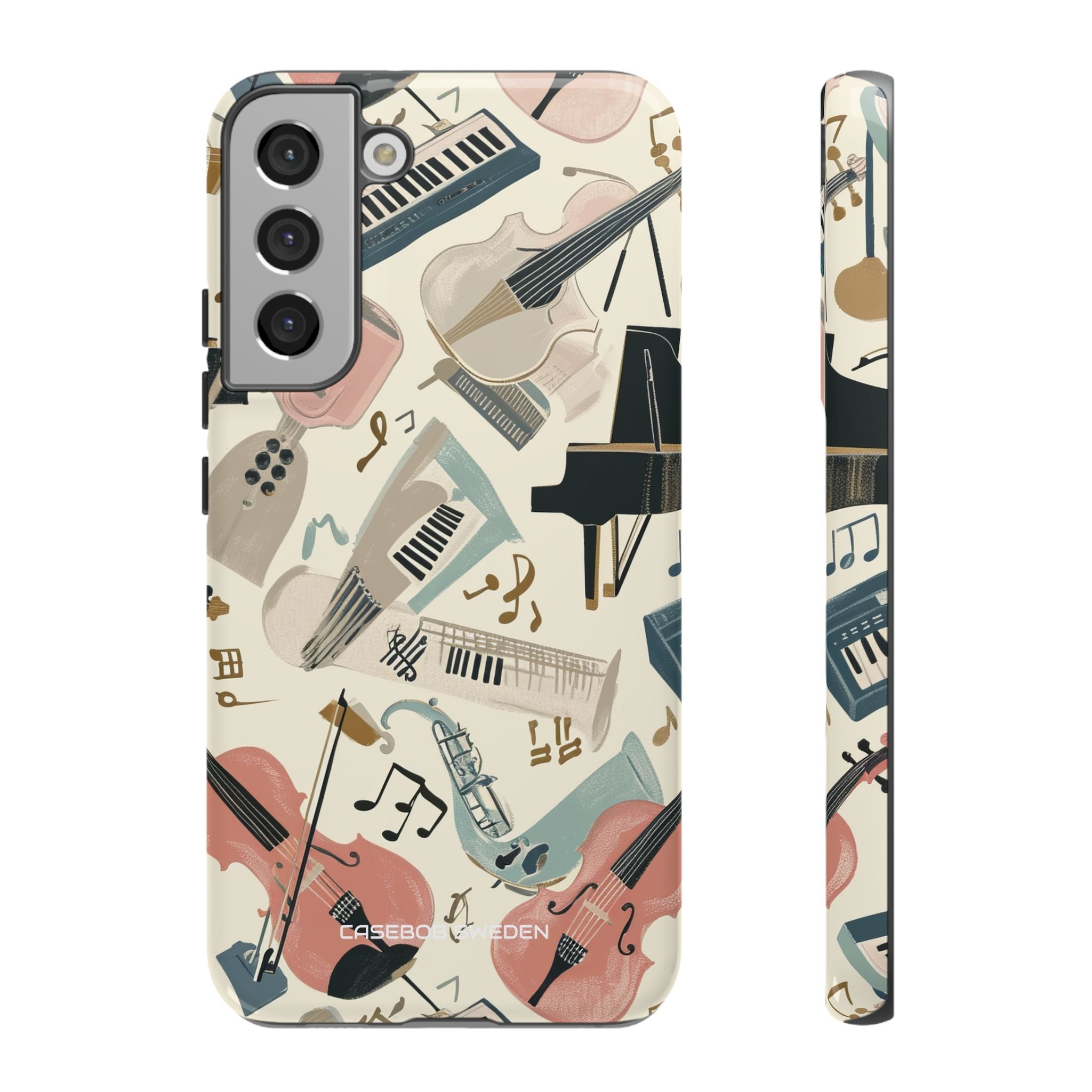 Beige Musical Instruments Pattern - Tough Samsung S22 Phone Case