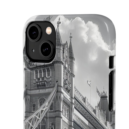 Tower Bridge Monochrome Architecture Study iPhone 14 - Slim Phone Case