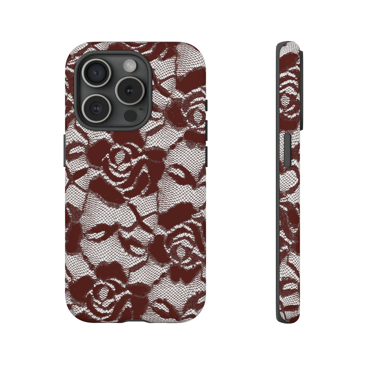 Red Lace Gothic Flower - Protective Phone Case