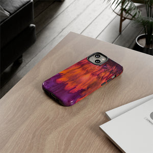 Orange Flow Ink Art iPhone Case (Protective) Phone Case