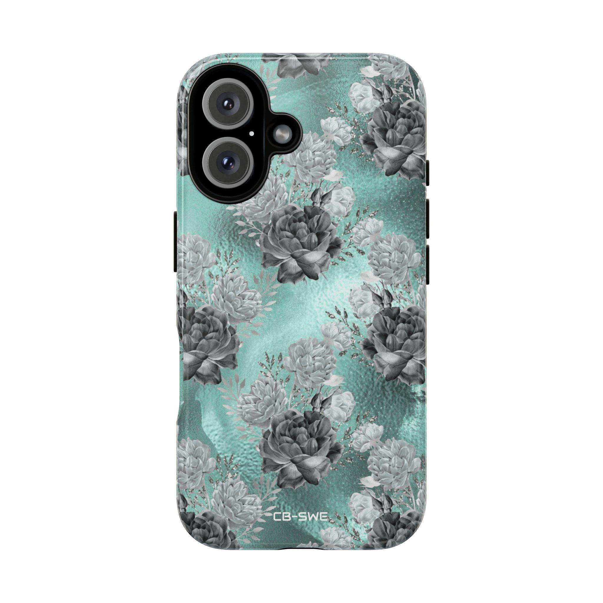 Teal Floral Elegance - iPhone Case