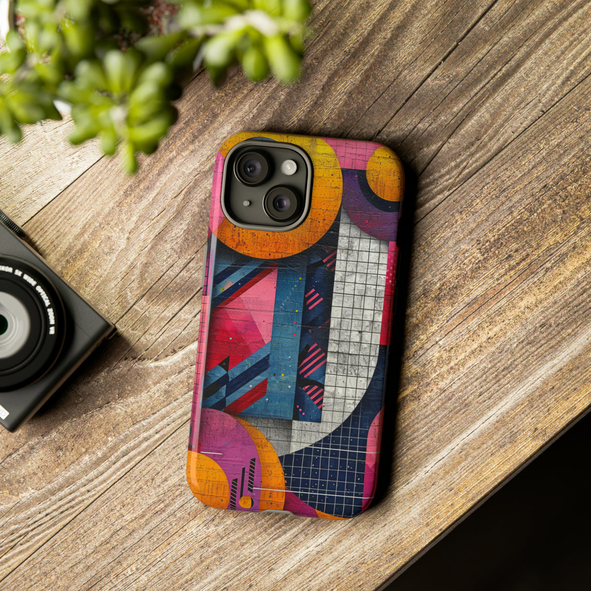 Lively Neon Geometry - Protective Phone Case