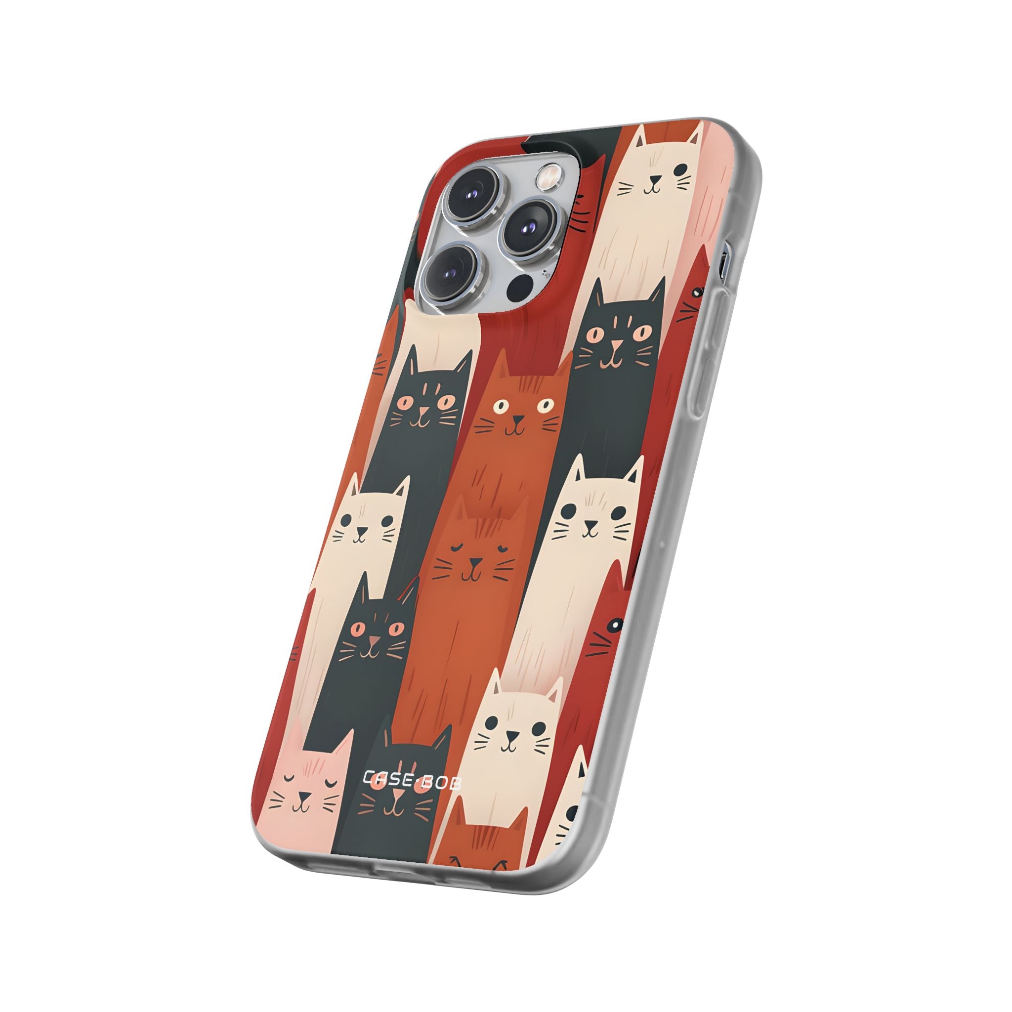 Elongated Cats Black iPhone 14 Pro Max Case - Soft