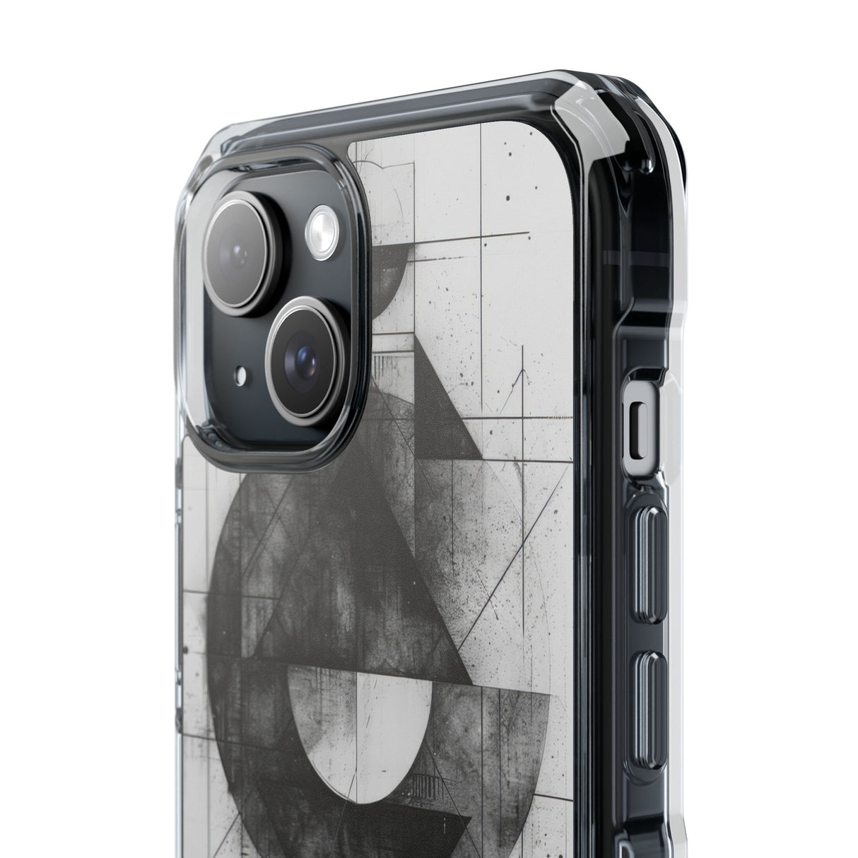 Monochrome Geometry - Phone Case for iPhone (Clear Impact - Magnetic)