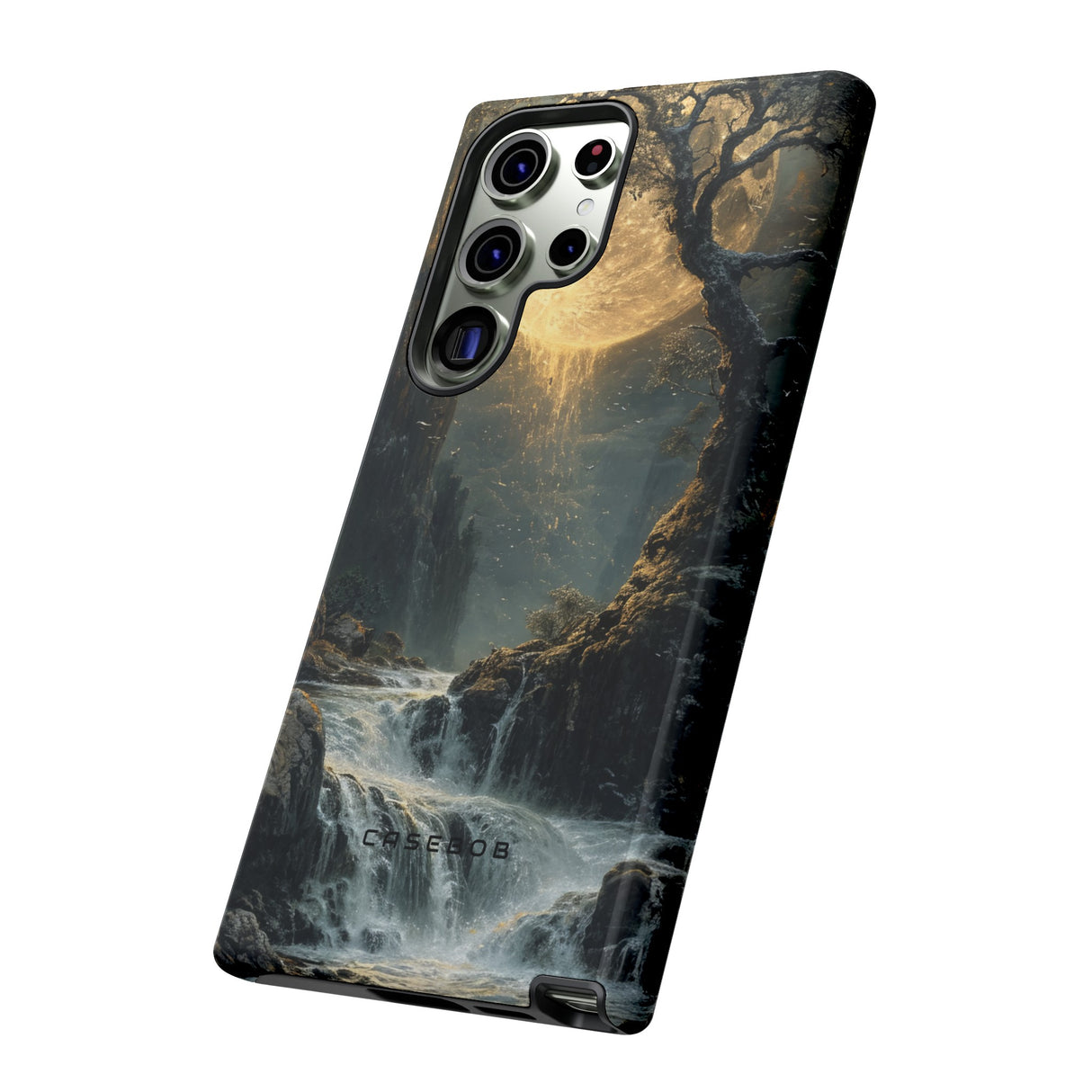 Moonlit Waterfall Silence - Protective Phone Case