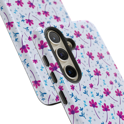 Purple Flower Pattern - Protective Phone Case