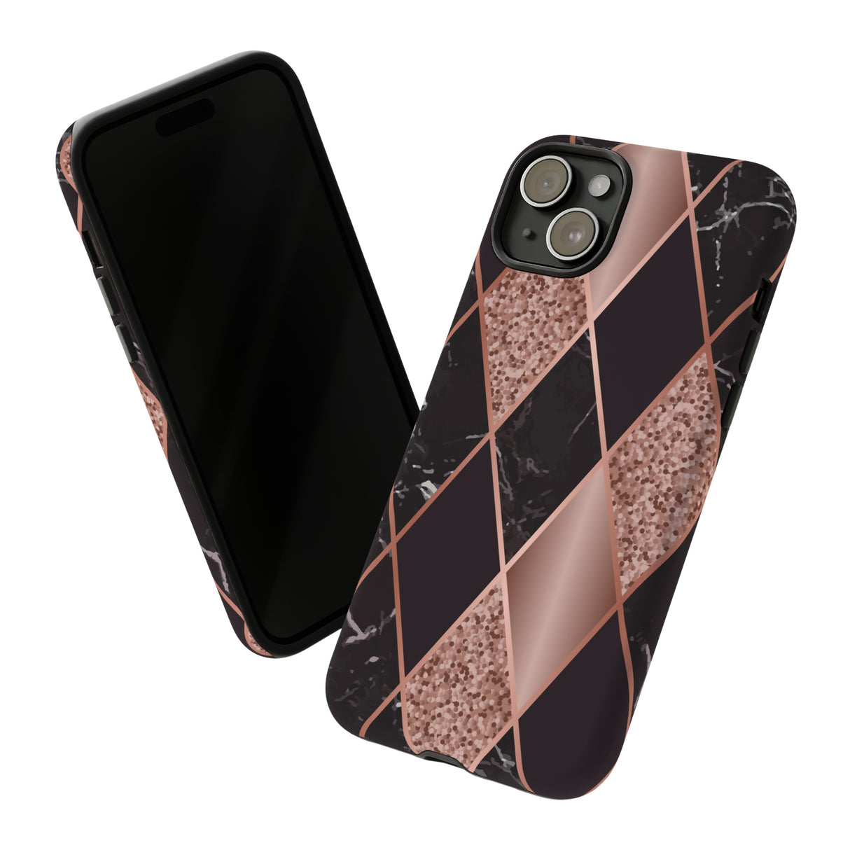 Pink Black Geometric - Protective Phone Case