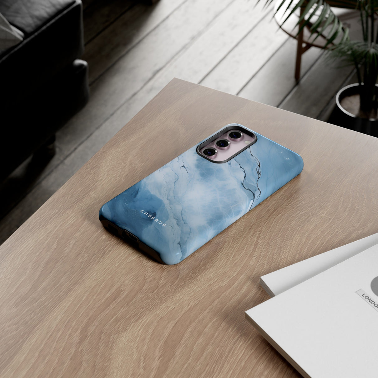 Light Navy Marble - Protective Phone Case