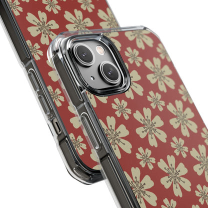 Retro Red Florals iPhone Case - Impact