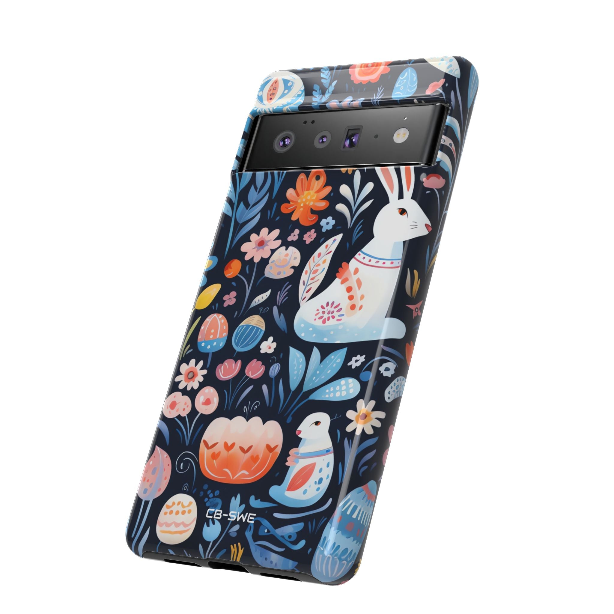 Bunnies Play Among Flowers - Google Pixel Case