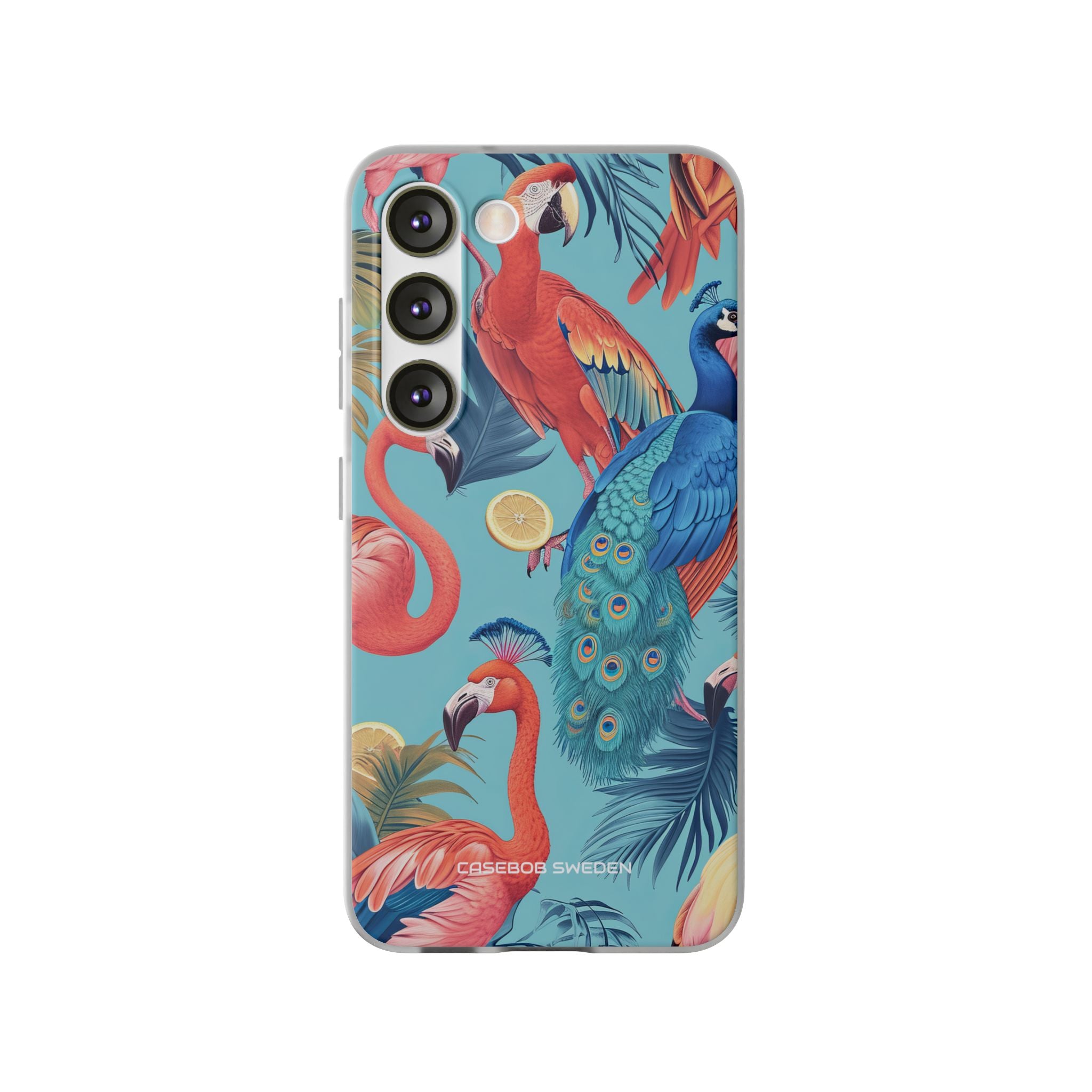 Tropical Flamingo Bliss - Flexi Samsung S23 Phone Case