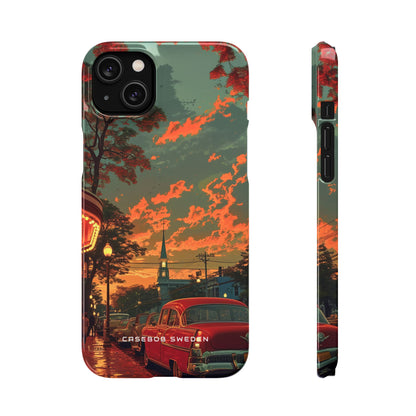 Mid-Century Nostalgia Streetscape iPhone 14 - Slim Phone Case