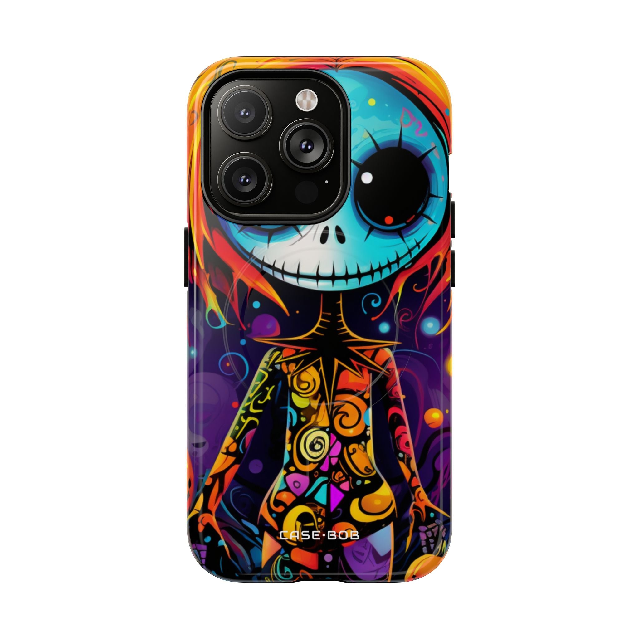 Blue Skull Swirl iPhone 14 Pro Case - Tough+
