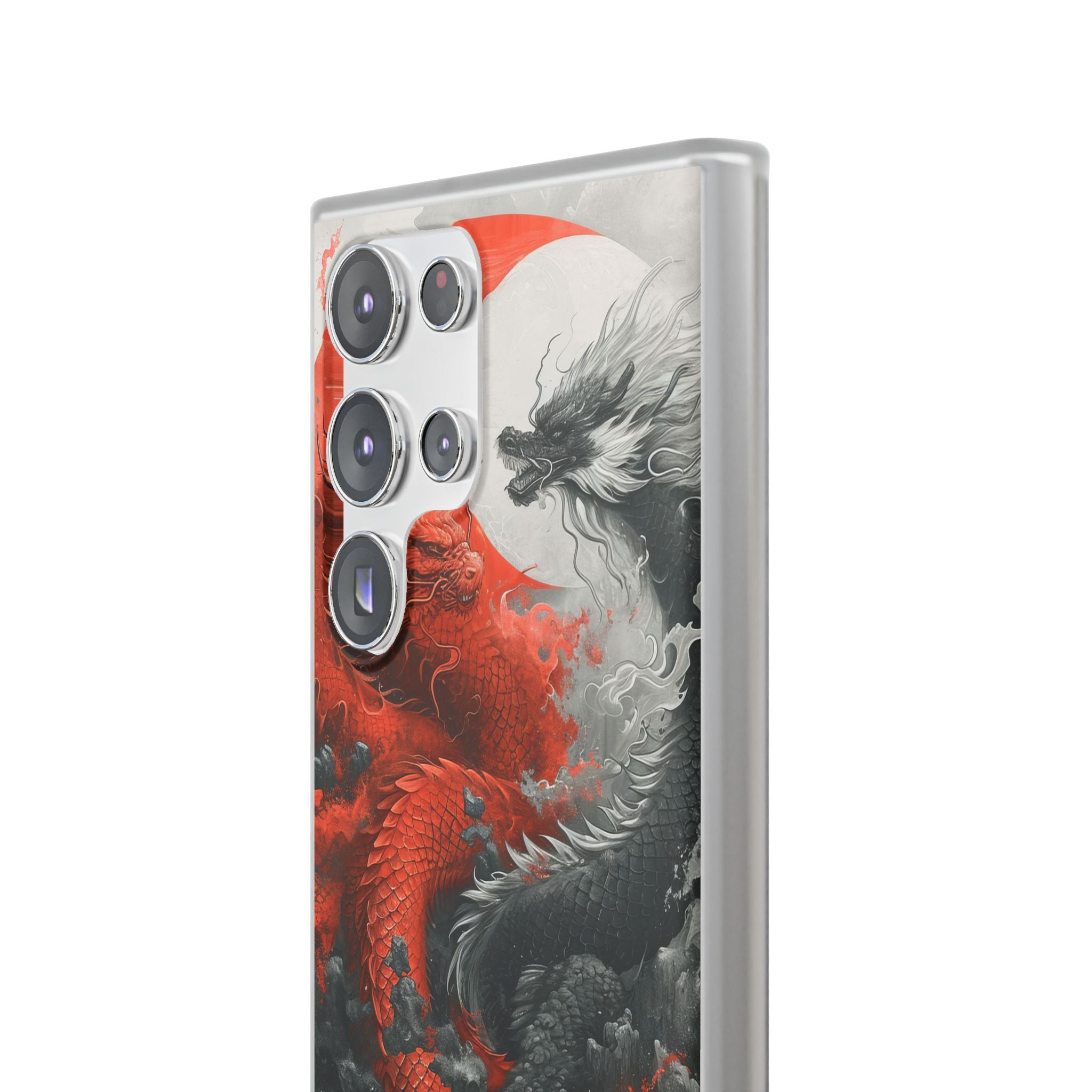 Twin Dragons Crimson Samsung S23 Ultra Case - Soft