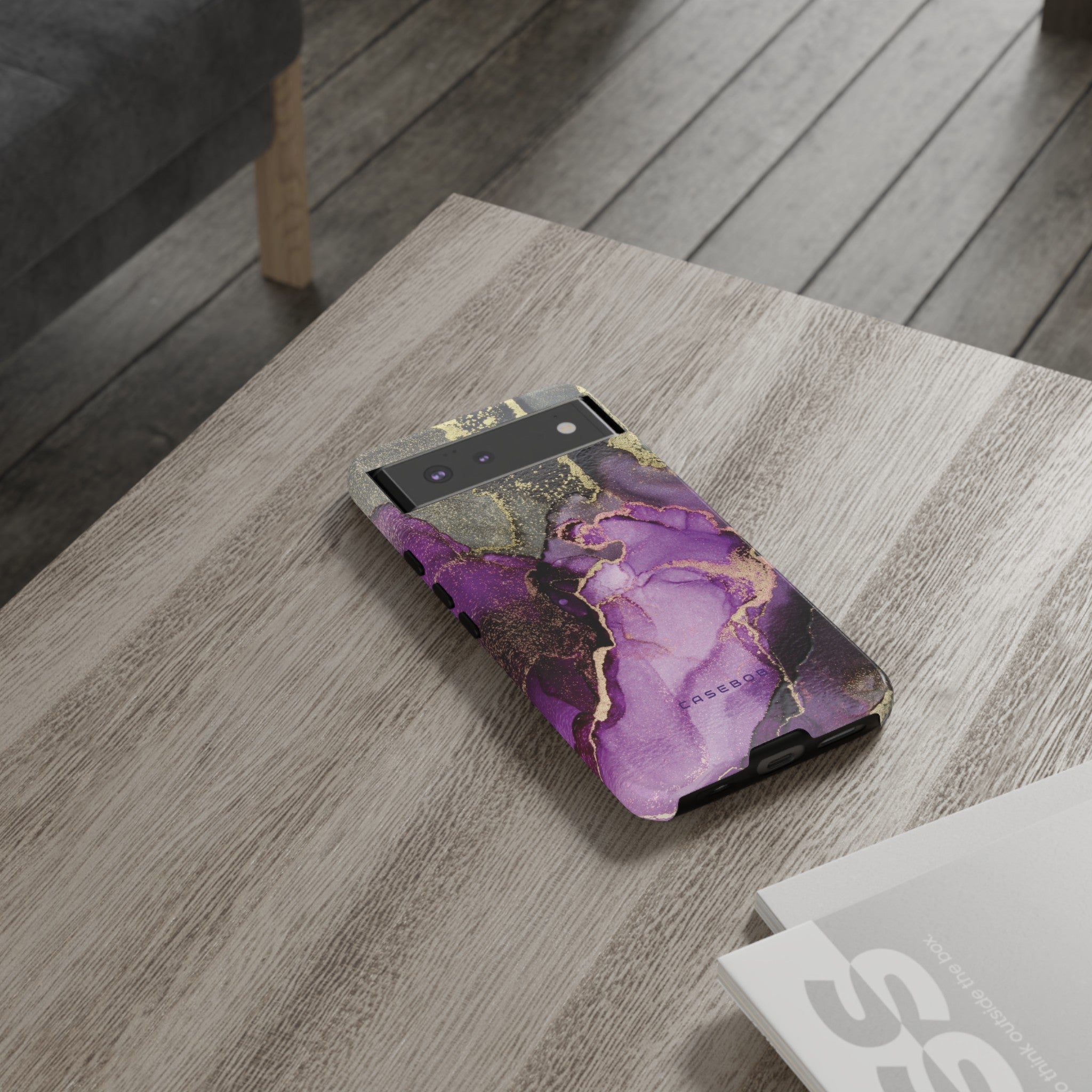 Purple Marble & Gold Phone - Protective Phone Case