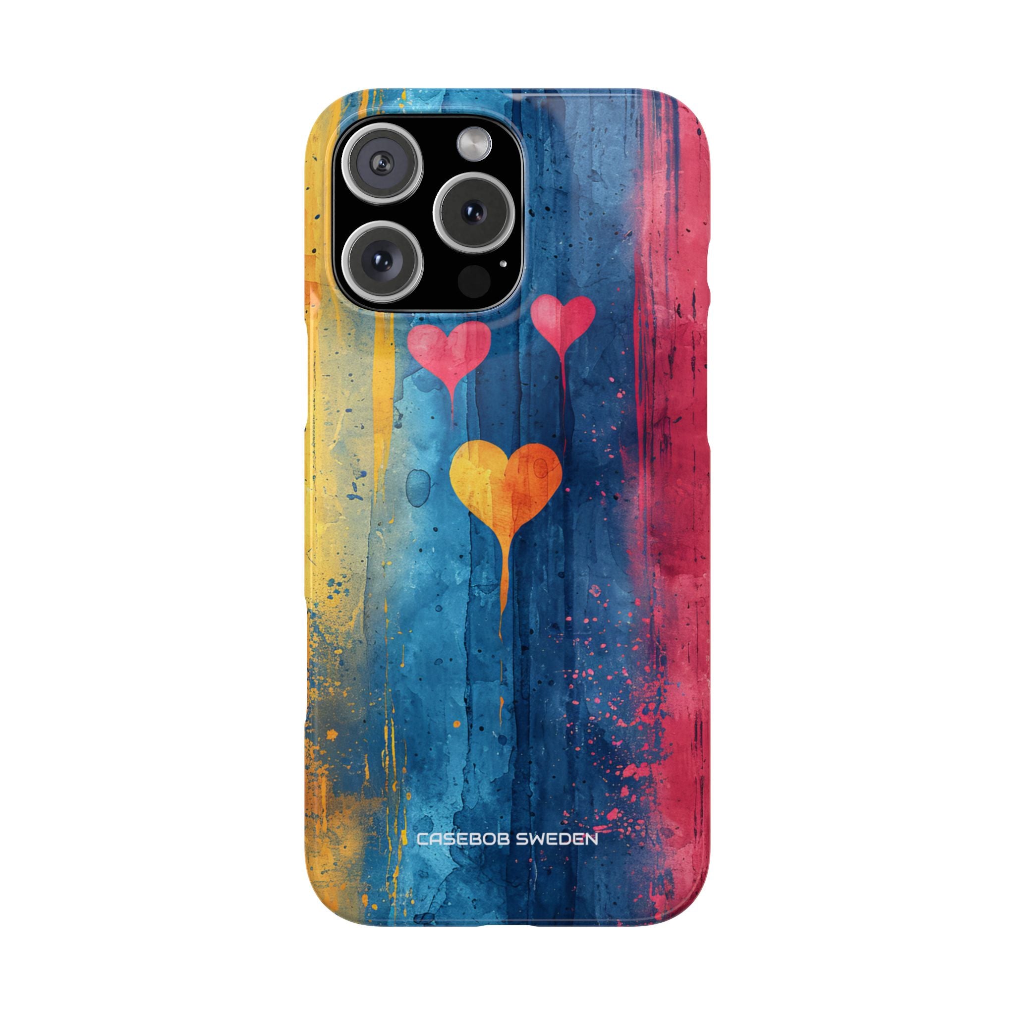 Hearts Watercolor Art - Slim iPhone 16 Phone Case