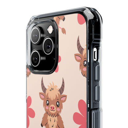Cute Cattle & Flowers iPhone Case - Impact