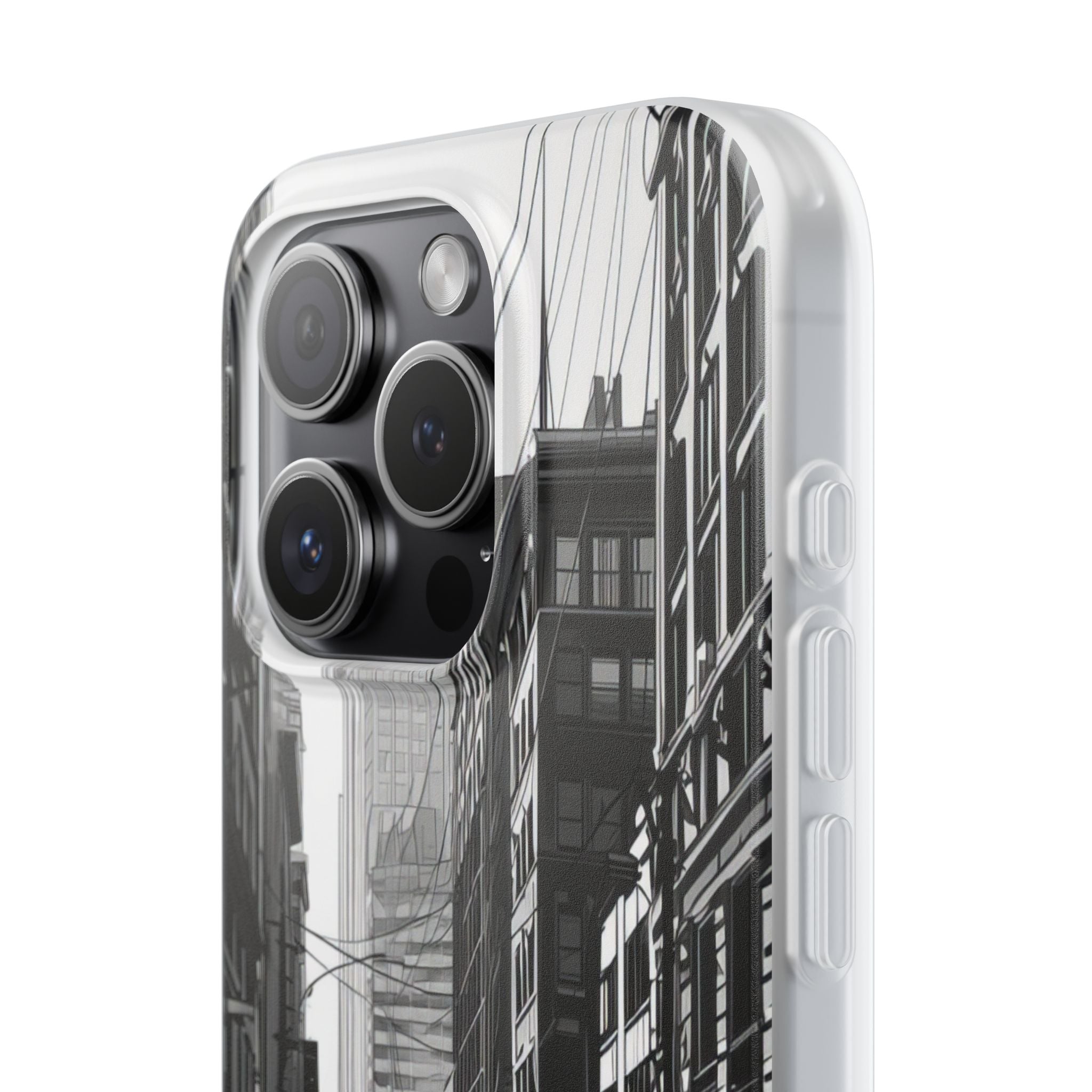 Urban Cityscape Line Perspective iPhone 15 - Flexi Phone Case