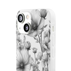 Monochrome Flora | Flexible Phone Case for iPhone