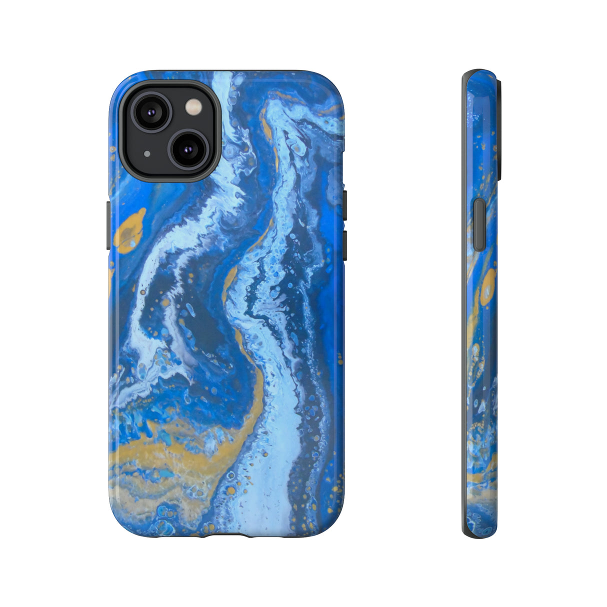 Acrylic Blue Gold - Protective Phone Case