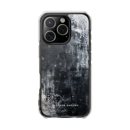 Textured Monochrome Blossom iPhone 16 - Clear Impact Phone Case