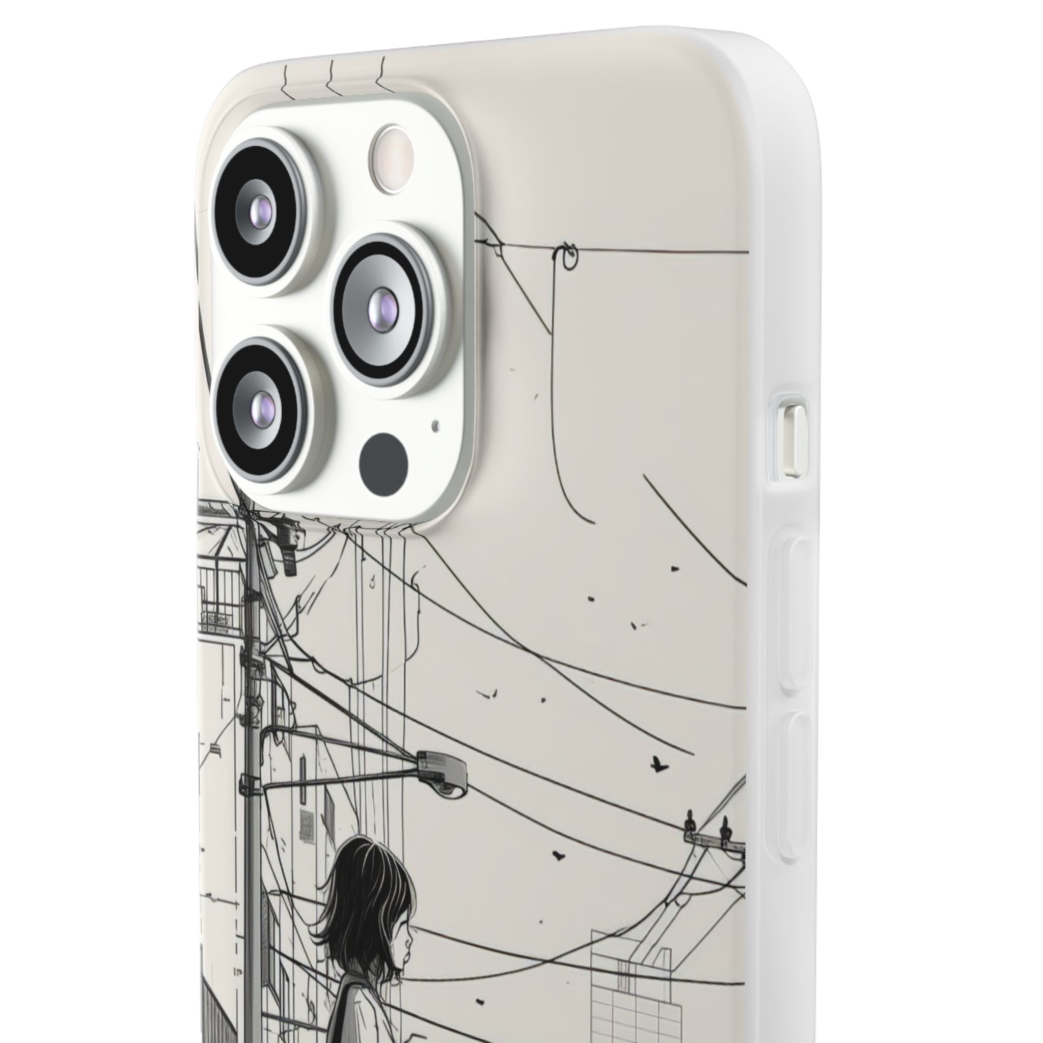 Urban Solitude Sketch | Flexible Phone Case for iPhone