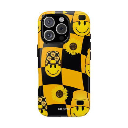 Joyful Checkered Smiles - iPhone Case